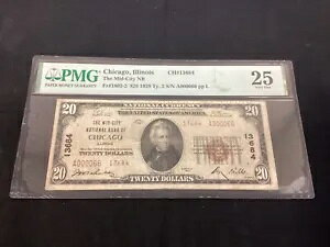1929 �N 20 �h���A�M������s�� - �V�J�S MID CITY - �t�����X�B #1802-2 - PMG 25 VF