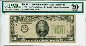 1934 $20 FRN ���b�`�����h LGS *�X�^�[* PMG VF20 ���[ �V���A�� #E00022930*