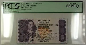 (1981-89) ���t�Ȃ� ��A�t���J 5 �����h���� SCWPM# 119c PCGS �W�F�� �V�i 66 PPQ