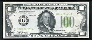 FR�B 2152-Glgs 1934 $100 ���C�g�O���[���V�[�� FRN �V�J�S�A�C���m�C�B�I�� ������