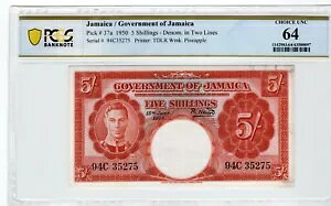 �W���}�C�J 1950 5 �V�����O PCGS �����F�� UNC 64 �s�b�N 37a