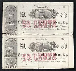 1860�N��̃P���^�b�L�[�B�R�����o�X��s�̃\���^�[�Y��s��50�Z���g�����̃m�[�J�b�g�y�A *��