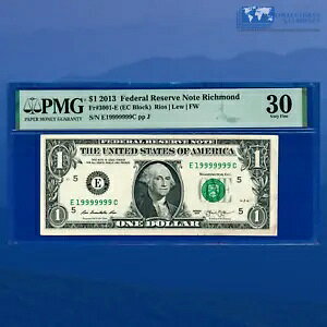 2013 FRN $1 ���A �t�@���V�[ �j�A�\���b�h �V���A���ԍ� 19999999�APMG VERY FINE 30