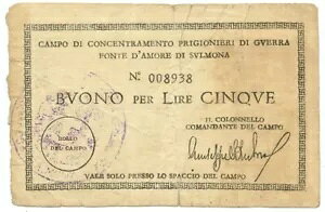 5 ���� PRIGIONIERI GUERRA CAMPO DI CONCENTRAMENTO N 78 FONTE D'AMORE 1939/45 qBB