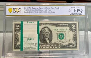 �t���p�b�NFR�B 1935-B 1976 $2 FRN �j���[���[�N�A�j���[���[�N�B PCGS ����������-64 PPQ
