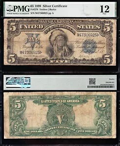 �f���炵�� *��* 1899 �N $5 �́uINDIAN CHIEF�v�V���o�[�ؖ���! PMG12�I���������I 06925