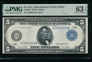 AC Fr 887a 1914 $5 �_���X FRN PMG 63 EPQ