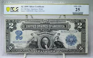 1899 $2 �V���o�[�ؖ��� �~�j���� Fr#258 PCGS VF25 �R�����g�Ȃ� #5992