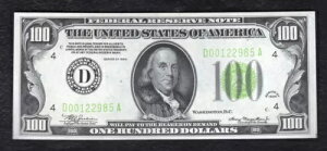 FR�B 2152-Dlgs 1934 $100 LGS ���C�g�O���[�� �V�[�� FRN �N���[�u�����h�A�I�n�C�I�B ��� ������