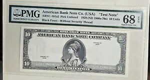 PMG American Bank Note Co. USA Test Note 68superb Gem Unc.���A�B