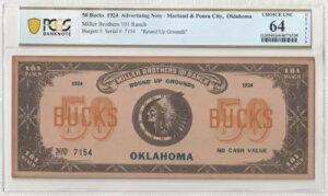 1924 �}�[�����h/�|���J�V�e�B �I�N���z�} MILLER BROTHERS 101 RANCH �L�������B