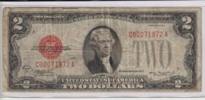 1928-C $2 ���b�h �V�[�� US �m�[�g Fr 1504m *���Ɋ󏭂� C-A �u���b�N �~���[��* �V���A���ԍ����Ⴂ