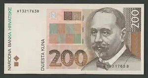 ??CROATIA 200 Kuna 1993 UNC Serial No A1321763B RR ??EMS�X�ւɂ͊��S�ی����t���Ă��܂��I