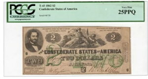 T-43 PF-1 1862 $2 ��R���� - PCGS-C �ɍ� 25 PPQ �󏭃^�C�v