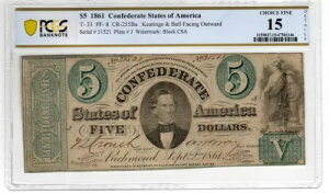 T-33 PF-8 1861 $5 ��R���� - PCGS-B Choice Fine 15 �ڍ� - R10!