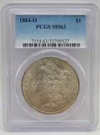 UNC 1884-O 米国 1 ドル銀貨 - モルガン ドル。 PCGS MS63 - KM#110