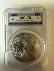 2009 $1 アメリカン シルバー イーグル 未流通 UNC BU、CSI グレーディング