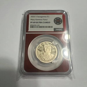 2025 S �v���[�t �T�J�K�E�B�A $1 ���A���[ �J�E�F�i �v�N�C NGC PF 69 �E���g�� �J���I EDC ���b�h �R�A