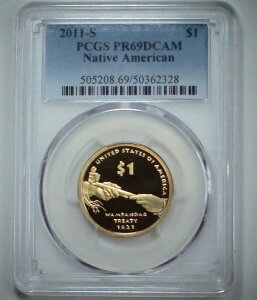 2011-S 1�h�� �l�C�e�B�u�A�����J���h�� �����p�m�A�O��� PCGS PR69DCAM 24rtc0602