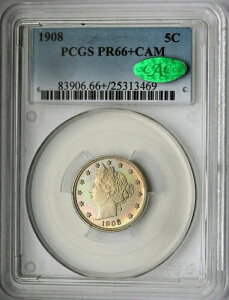 1908 ���o�e�B �j�b�P�� �v���[�t PCGS PR66+CAM CAC �f���炵���F��!
