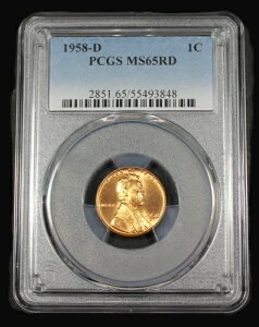 1958�N D �����J�[�� �E�B�[�g �Z���g�y�j�[ PCGS MS 65 ������ MS65RD �č��R�C�� MS65