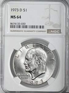 1973-D $1 �A�C�[���n���[ �A�C�N �h�� �N���b�h �f���o�[�~���g NGC MS64 #8674133-030