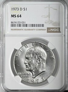 1973-D $1 �A�C�[���n���[ �A�C�N �h�� �N���b�h �f���o�[�~���g NGC MS64 #8674133-031
