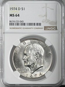 1974-D $1 �A�C�[���n���[ �A�C�N �h�� �N���b�h �f���o�[�~���g NGC MS64 #8674133-045