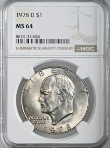 1978-D $1 �A�C�[���n���[ �A�C�N �h�� �N���b�h �f���o�[�~���g NGC MS64 #8674133-084