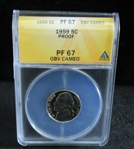 1959�N �v���[�t �W�F�t�@�[�\�� �j�b�P�� - ANACS PF 67 �\�ʃJ���I - 5923 ENN �R�C��