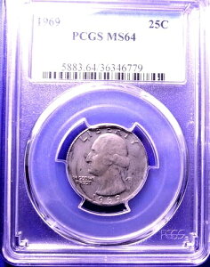 1969�N 25�Z���g ���V���g�� �N�H�[�^�[ - PCGS #5883 �O���[�h MS64--461-1