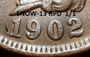 1902�N�C���f�B�A���w�b�h�Z���g - AU SNOW-13�A1�����ɓ��t���č��� (J561)