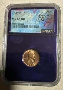 1947 D NGC MS 66 RD �����J�[���E�E�B�[�g�E�Z���g 1C �p�[�v���R�A�E�E�B�[�g�E�y�j�[