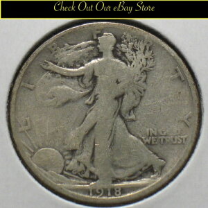 1918-S �č��� �E�H�[�L���O�E���o�e�B�E�n�[�t�h�� 50�Z���g VG �ڍ� 90% �V���o�[