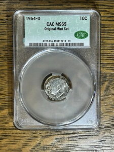 1954-D 10�Z���g��݃��[�Y�x���g�_�C�� CAC g MS65 �n�j�[�S�[���h�g�[�j���O���ʃg�i�[