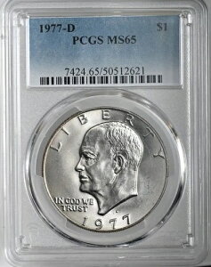 1977-D $1 �A�C�[���n���[ �A�C�N �h�� �N���b�h �f���o�[�~���g PCGS MS65 #50512621