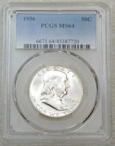 1956�N P �t�����N���� �n�[�t�_���[ PCGS MS64 �u���X�g�z���C�g 80% FBL �X�[�p�[���X�^�[ PQ #F190Z