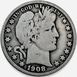 1908-O �o�[�o�[ �n�[�t�_���[ 50C Fine VG++ * �I���W�i���\�� * 1908O