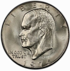 �A�C�[���n���[�E�A�C�N�E�_���[ 1974 D PCGS�O���[�h MS 65 ������ 1�h���R�C�� �V�i�X���u