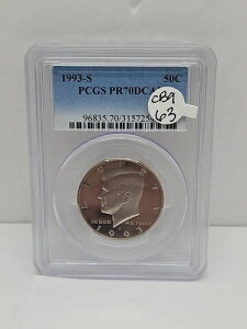 1993�N S �P�l�f�B �N���b�h �n�[�t�_���[ JFK �v���[�t PCGS PR70DCAM �f�B�[�v�J���I 50�Z���g CB9-63