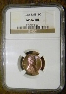 1965�N SMS �����J�[�� �Z���g NGC MS67 RB �y�j�[
