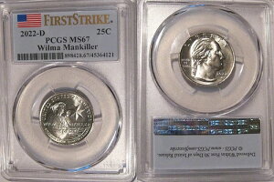 2022 D Wilma Mankiller 25c PCGS MS67 �A�����J���f�B�[�X �N�H�[�^�[ �t�@�[�X�g�X�g���C�N-