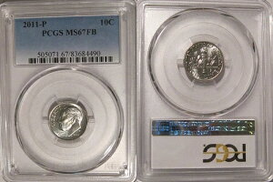 2011�N P ���[�Y�x���g �_�C�� 10�Z���g PCGS MS67FB �t���o���h