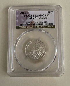 2012-S 25�Z���g �X�e�[�g�N�H�[�^�[ �A�J�f�B�A PCGS PR69 DCAM 90% �V���o�[