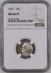 1951�N 10�Z���g FB ���[�Y�x���g �_�C�� NGC MS66FT 6554597-005