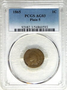 1865�N���C���f�B�A���w�b�h�Z���g�v���[��5 PCGS AG03 �V�i�z���_�[���� #DSh10