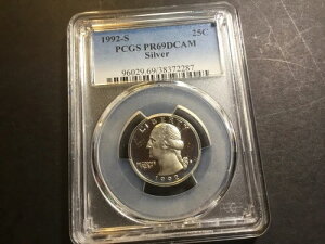 1992�N S ���V���g�� �V���o�[ �v���[�t �N�H�[�^�[ PCGS PR69DCAM �Ӓ菑 100421 26