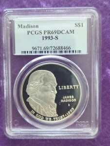 1993 S PCGS PR 69 DCAM �}�f�B�\�� 1 �h�� $1 Commem ���B���e�[�W SLAB