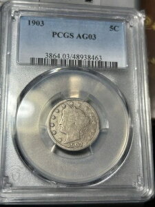 1903�N ���o�e�B�j�b�P�� V�j�b�P�� 5C PCGS AG03 ���x�ǍD 3 �t�B���f���t�B�A ���[�{�[��