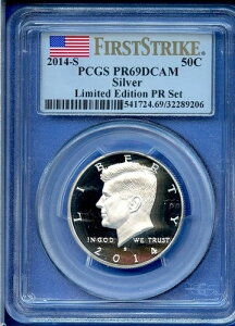 2014 S PCGS PR69 DCAM �P�l�f�B �V���o�[ �n�[�t�_���[ 50�Z���g 2014-S ����� PR �Z�b�g FS